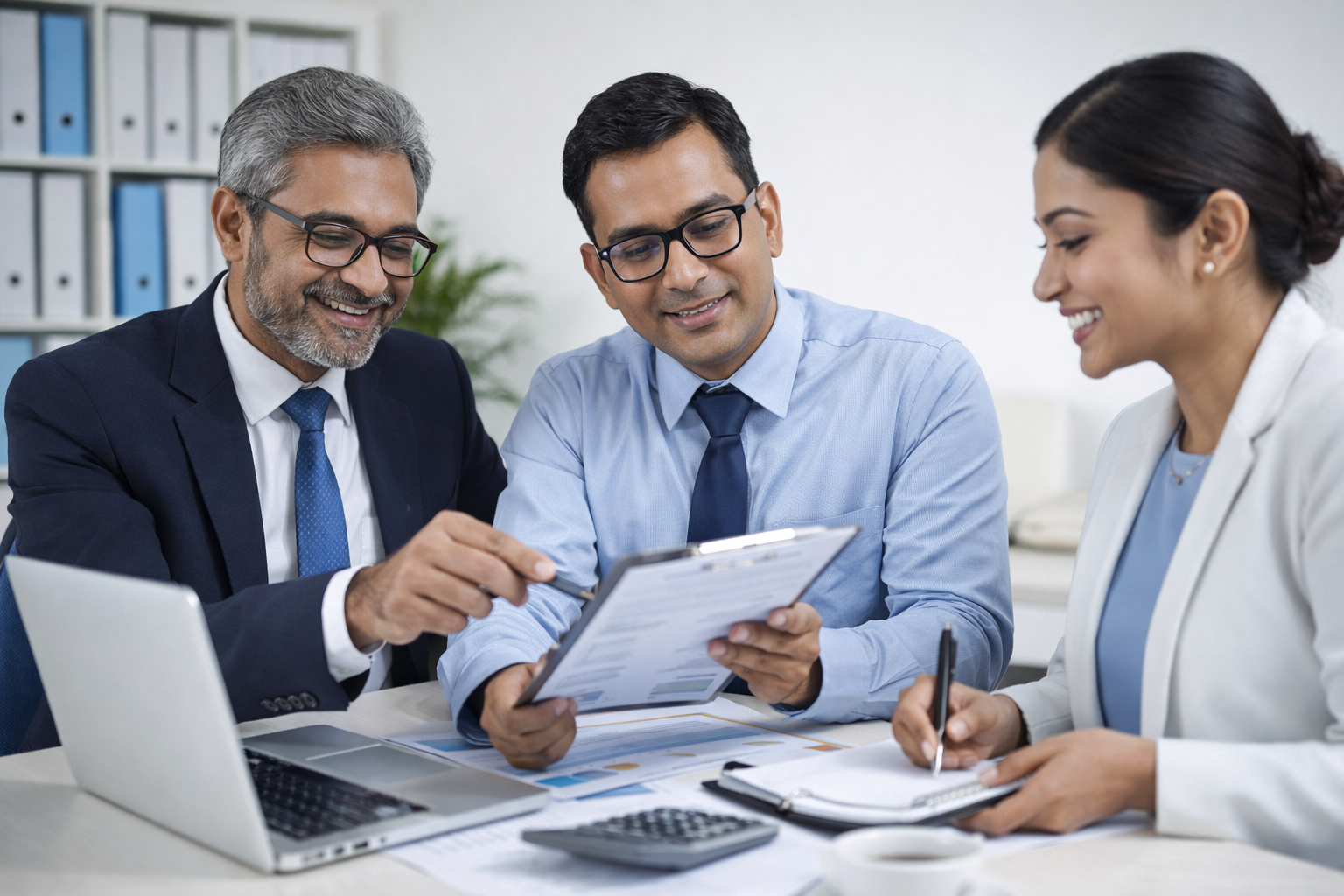 team discussion in modern office